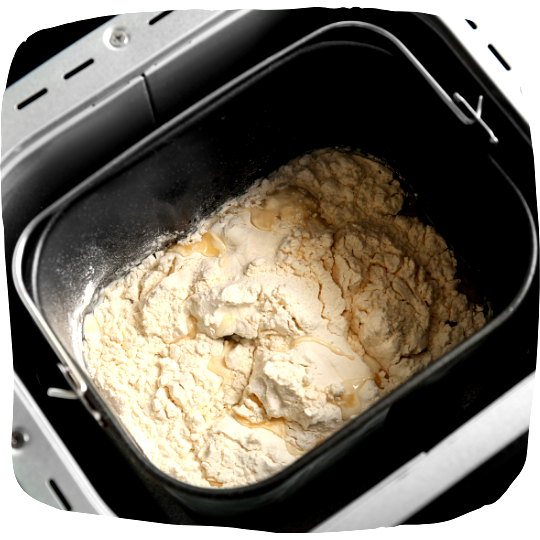 Image of Put the water, butter, Sugar, Salt, Bread Flour, Dry Milk,...